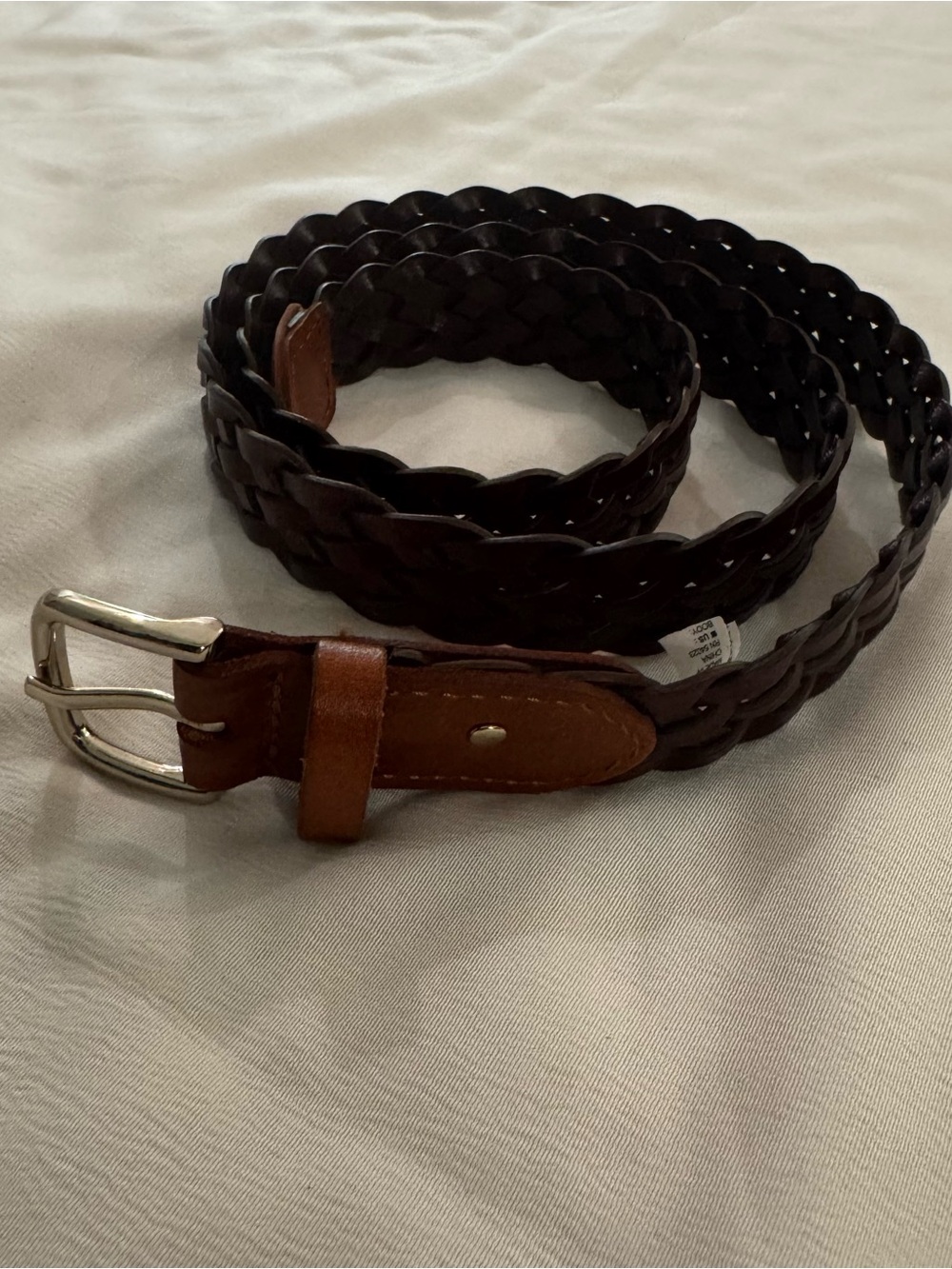 Old Navy Women’s Braided Faux Leather Belt (1” Width), Cognac Brown, Size XS/S